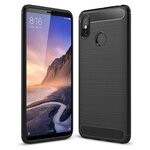 Накладка силиконовая для Xiaomi Mi Max 3 под карбон и сталь черная - изображение