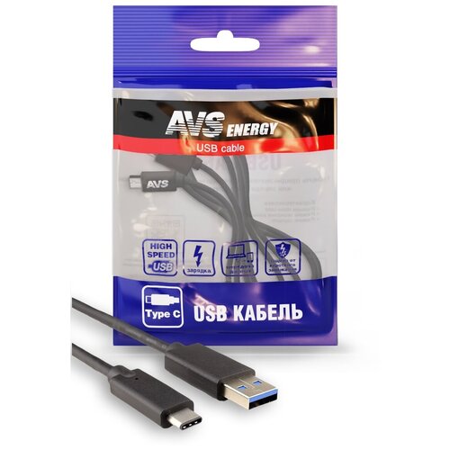 Кабель AVS Type C (1м) USB 2.0 TC-31 кабель для зарядки type c usb 1м черный