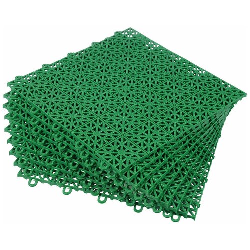 Экологическое покрытие из прочного пластика для сада, 34х34 см, цвет зелёный, 9 шт. Практичная и качественная имитация натуральной травы. Подходит для