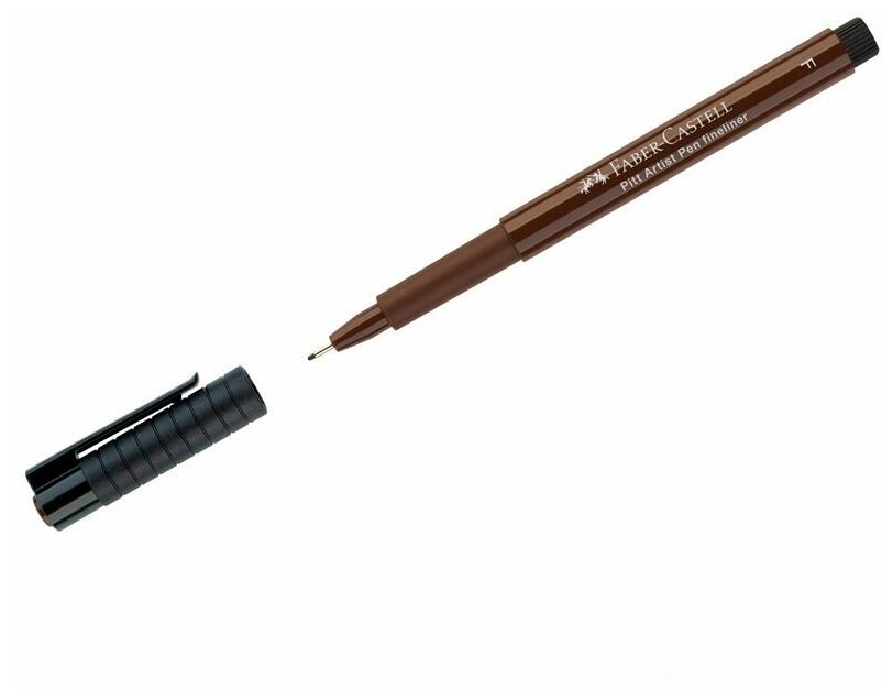 Ручка капиллярная Faber-Castell "Pitt Artist Pen Fineliner F" (0.5мм, круглая) цвет 175 темная сепия (167275)