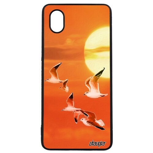 фото Противоударный чехол для мобильного // galaxy a01 // "чайки" дизайн ливингстон, utaupia, серый