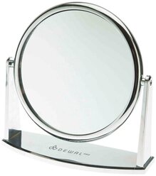 Зеркало настольное DEWAL, пластик, серебристое 18х18,5см MR-425
