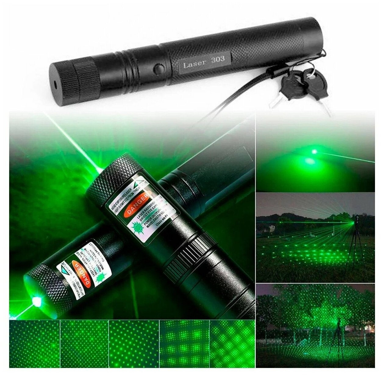 Указка лазерная GREEN LASER 303 (Черный) - фотография № 19