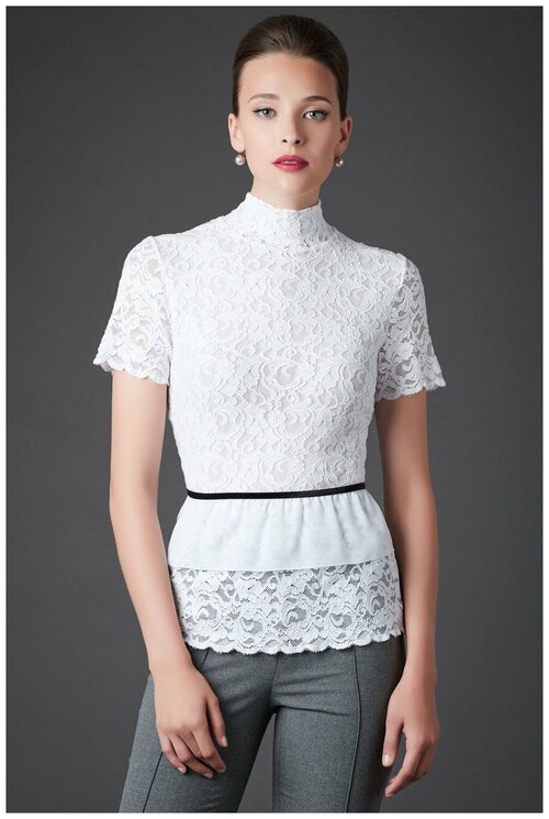 Блуза  Арт-Деко, размер 42, белый