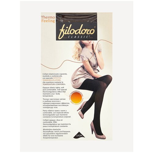 Колготки  Filodoro Classic Thermo Feeling, 100 den, с ластовицей, матовые, размер 4, серый