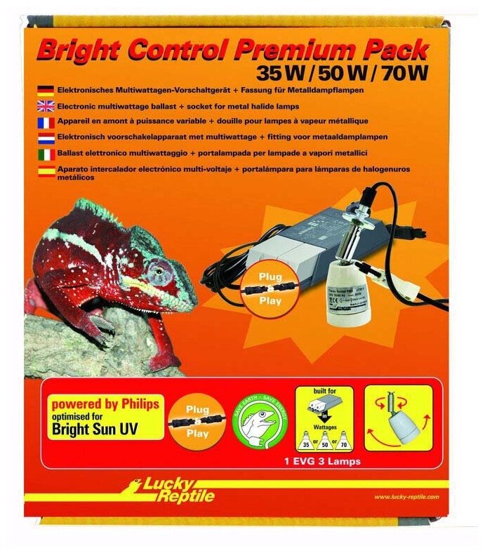 Комплект для УФ ламп LUCKY REPTILE "Bright Control Premium Pack 35-70Вт" (Германия)