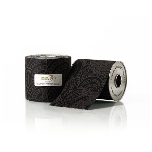 фото Биомеханический тейп dynamic tape эко (наибольшая жесткость) 5см х 5 м, серый, черный