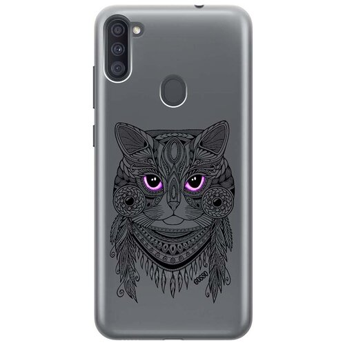 фото Ультратонкий силиконовый чехол-накладка clearview 3d для galaxy a11 / m11 с принтом "grand cat" gosso