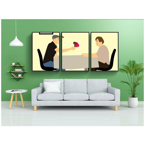 фото Набор модулных постеров для интерьера "дата, ужин, давая" 60x90 см. в тубусе, без рамки lotsprints