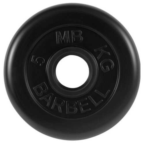 фото 5 кг диск (блин) mb barbell (черный) 50 мм sportlim