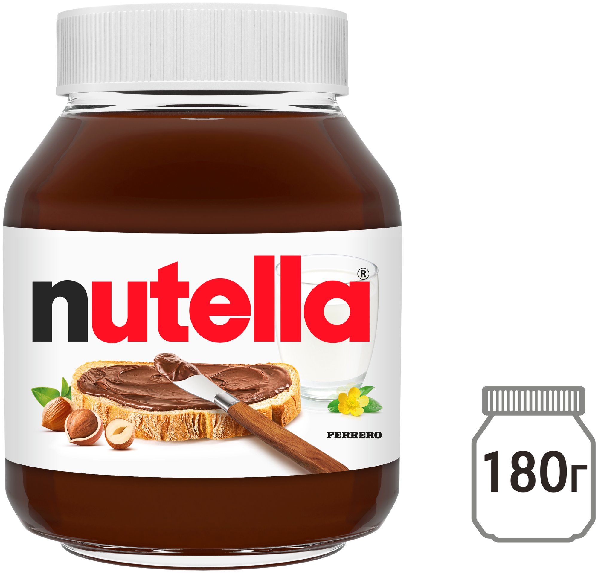 Паста ореховая Nutella с добавлением какао, 180г