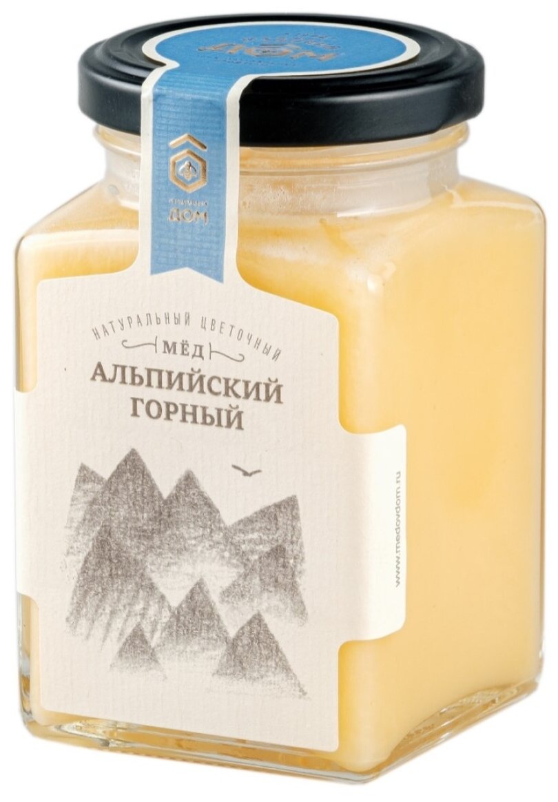 Мёд медовый ДОМ, натуральный цветочный Альпийский горный, 320г