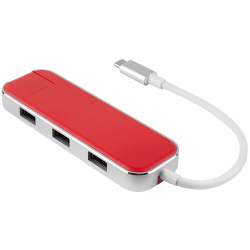 USB-концентратор Rombica Type-C Chronos, разъемов: 3, red usb концентратор rombica type c hub lan разъемов 3 черный