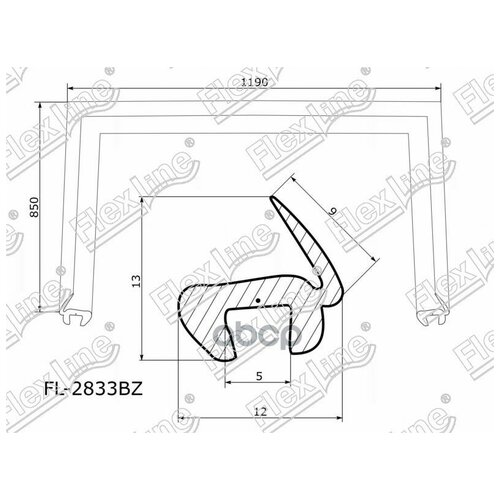 Молдинг Лобового Стекла (П-Образный) Lancer X 07-18 FLEXLINE арт. FL-2833BZ