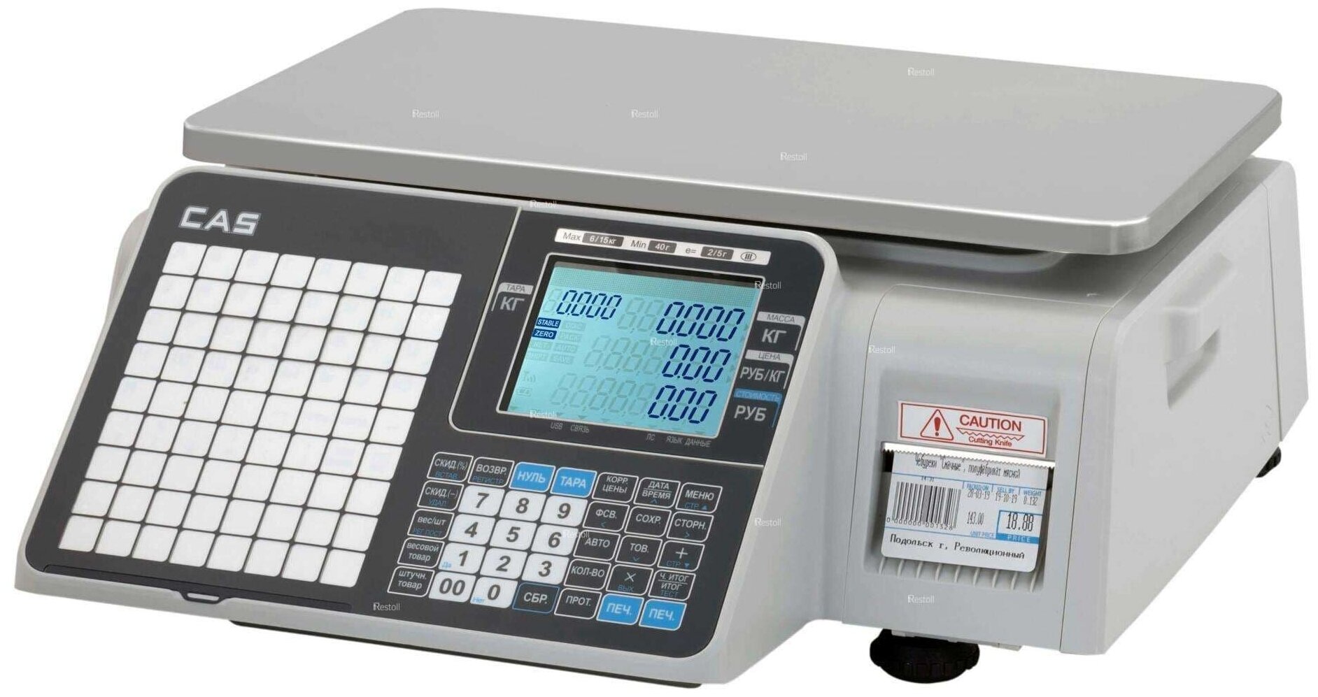 Весы торговые с печатью этикеток Cas CL3000J-15B TCP-IP