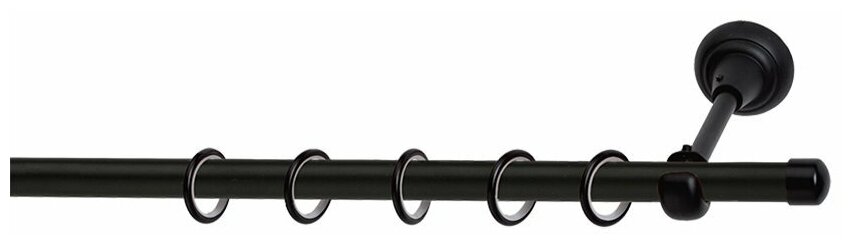 фото Карниз c Заглушками чёрный 19мм 320см: однорядный