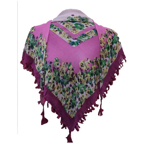 фото Платок crystel eden,100х100 см, зеленый, фуксия