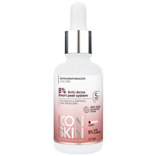 ICON SKIN / Пилинг для проблемной кожи 8%, 30 мл пилинг для лица icon skin anti acne с кислотами для проблемной кожи 30 мл