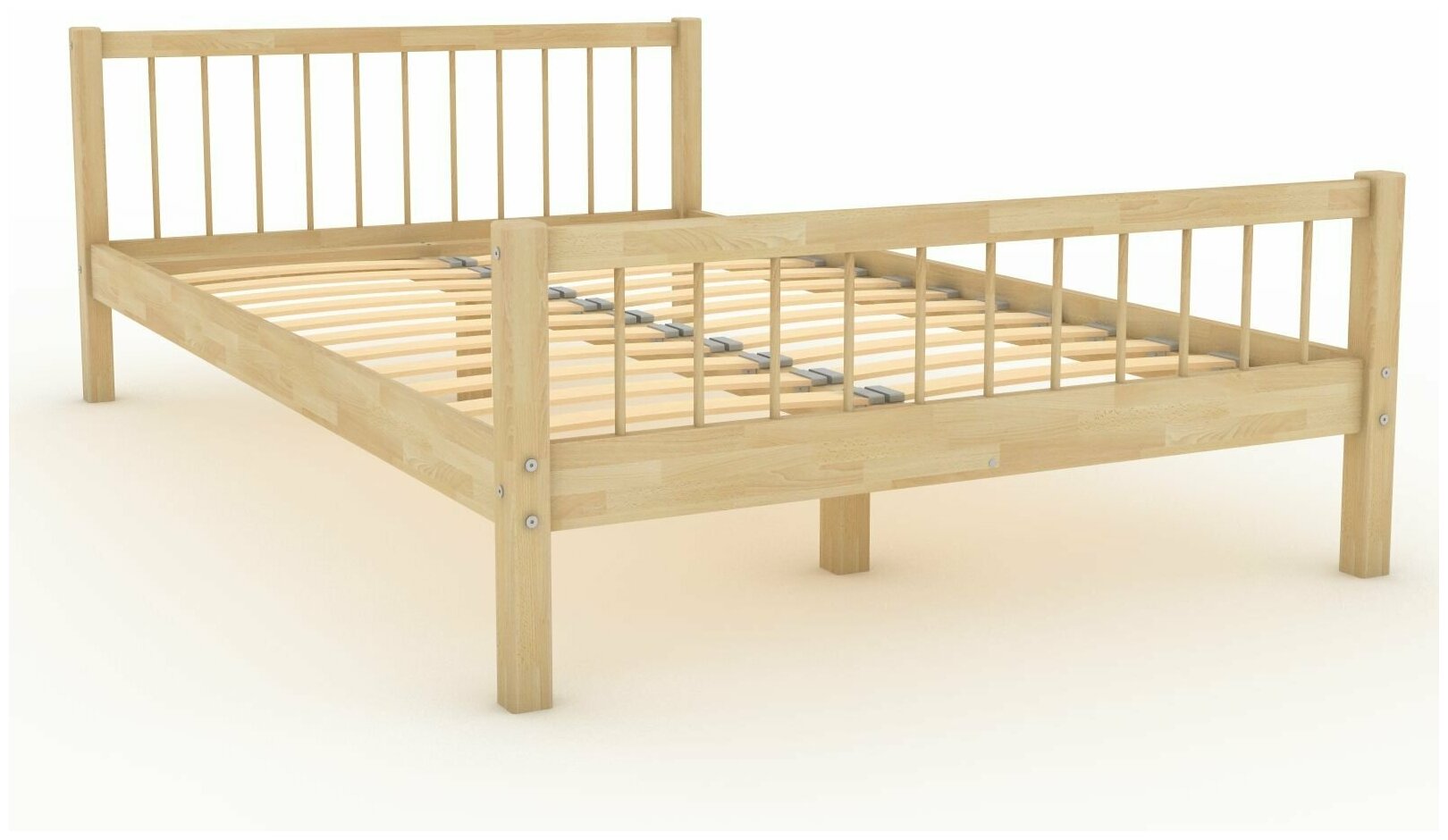 Двуспальная кровать "Берёзка 20" без покрытия, 180x190 см, ORTMEX - фотография № 2