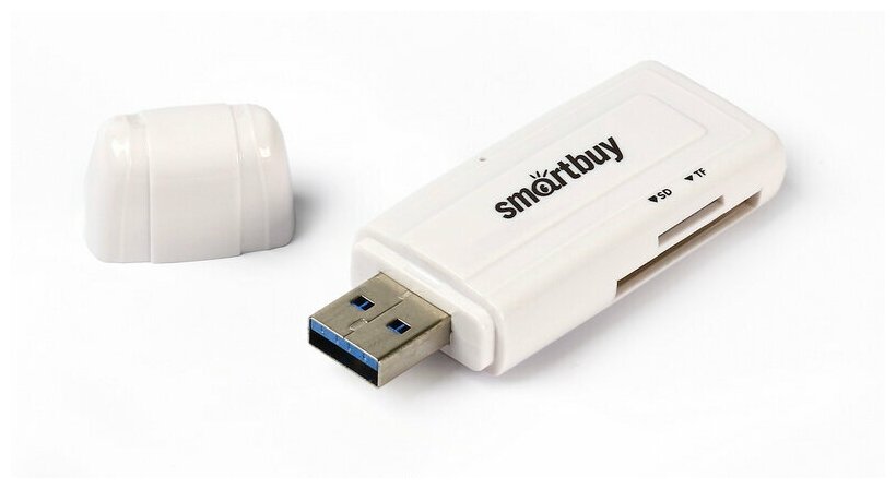 Картридер Smartbuy 705, USB 3.0 - SD/microSD, белый (SBR-705-W)