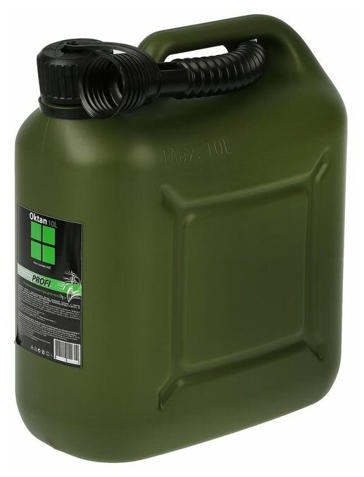 Канистра ГСМ Oktan PROFI 10 л пластиковая усиленная зеленая./В упаковке шт: 1