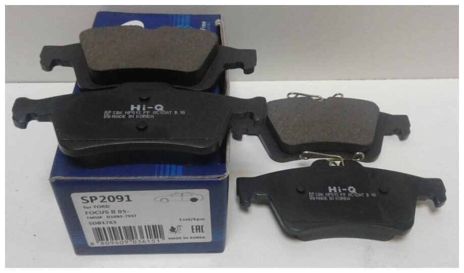 Колодки тормозные задние Sangsin Brake для Ford FOCUS II, FOCUS, C-MAX 03-, 4 шт