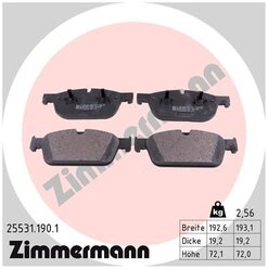 Дисковые тормозные колодки передние/задние Zimmermann 255311901 для Mercedes-Benz GLE-class, Mercedes-Benz M-class, Mercedes-Benz GL-class (4 шт.)