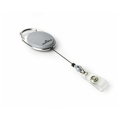Рулетка для бейджа Durable 8324-10 80см карабин овальный серый (упак.:10шт) 8324-10