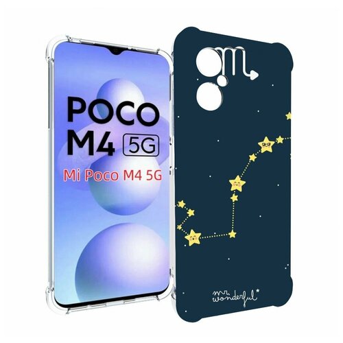 Чехол MyPads знак зодиака скорпион 1 для Xiaomi Poco M4 5G задняя-панель-накладка-бампер чехол mypads знак зодиака водолей 5 для xiaomi poco m4 5g задняя панель накладка бампер