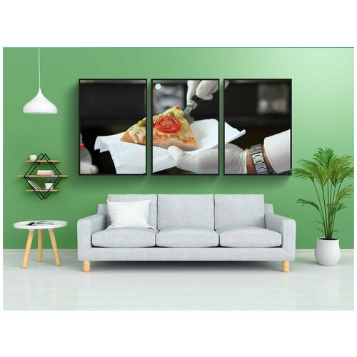 фото Набор модулных постеров для интерьера "пицца, питание, ресторан" 60x90 см. в тубусе, без рамки lotsprints
