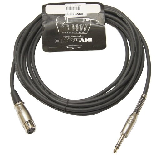 Invotone ACM1005FS/BK - Микрофонный кабель 6.3 джек стерео <-> XLR3F (мама), длина 5м (черный) invotone acm1005fs bk микрофонный кабель 6 3 джек стерео