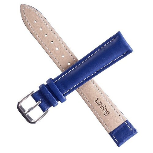 фото Ремешок для часов "bugert" 16 мм, l=19 см, натуральная кожа, темно-синий барсоня