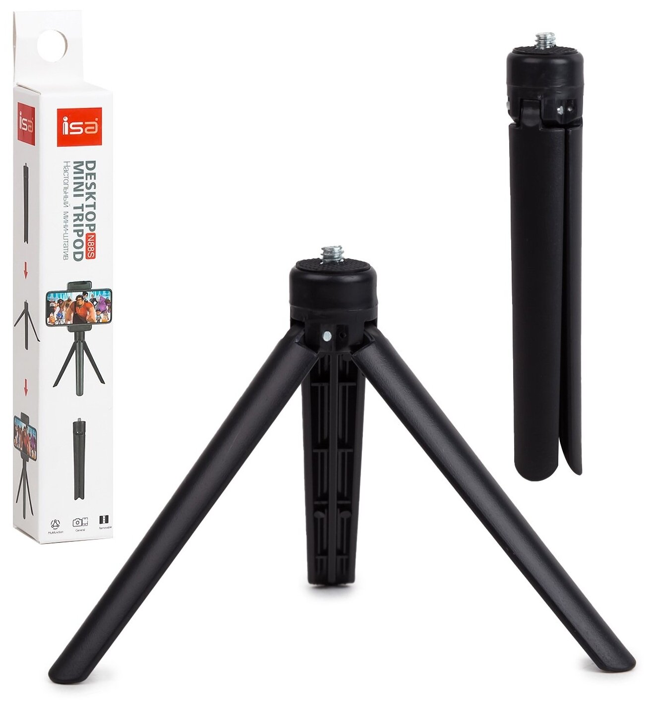 Настольный мини-штатив ISA Desktop Mini Tripod N88S 13 см черный