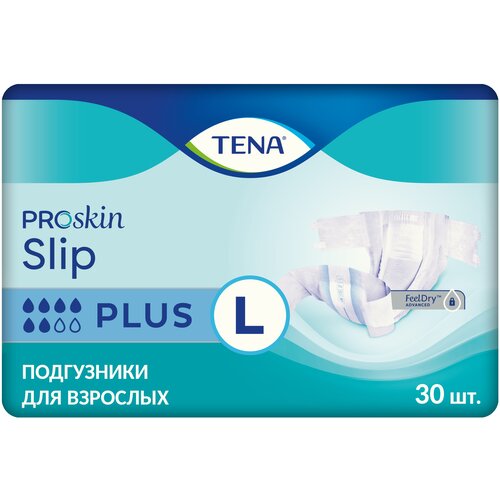 Подгузники для взрослых TENA Proskin Slip Plus, L, 96-144 см, 30 шт.