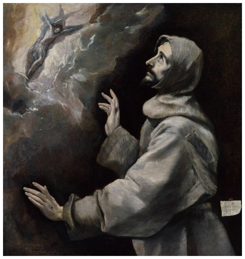 Репродукция на холсте Св. Франциск получает стигматы (1585-1590) Эль Греко 30см. x 32см.