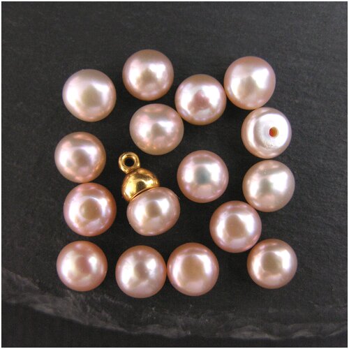 Жемчуг натуральный полусверленный Delicious Pale Lilac 6-6,5 мм (пара).