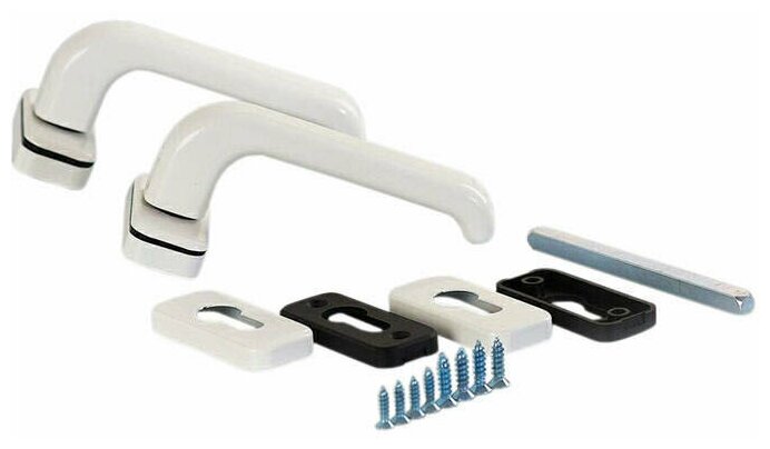 фото Гарнитур нажимной раздельный для пластиковых и алюминиевых дверей, белый