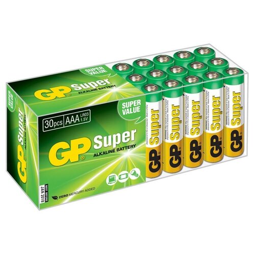 Gp Батарейка Super Alkaline 24A LR03 AAA 30 шт. в уп-ке