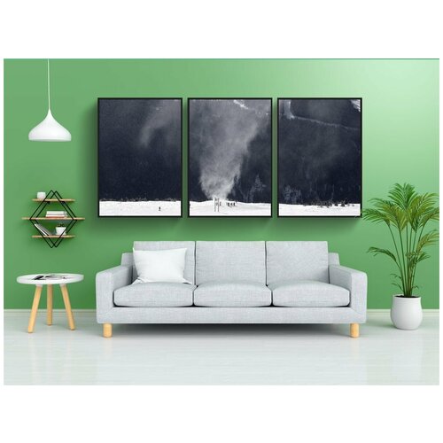 фото Набор модулных постеров для интерьера "снежный смерч, свистун, зима" 60x90 см. в тубусе, без рамки lotsprints