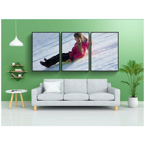 фото Набор модулных постеров для интерьера "человек, девочка, зима" 60x90 см. в тубусе, без рамки lotsprints