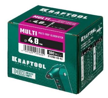 KRAFTOOL Multi Al5052, 4.8 х 16 мм, многозажимные алюминиевые заклепки, 500 шт (311702-48-16) - фотография № 3