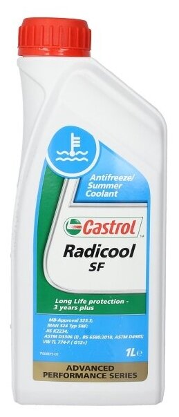 Антифриз Castrol Radicool SF, концентрат G12, (946 мл/1 кг) CAS-ANTIFREEZE-SF-1L