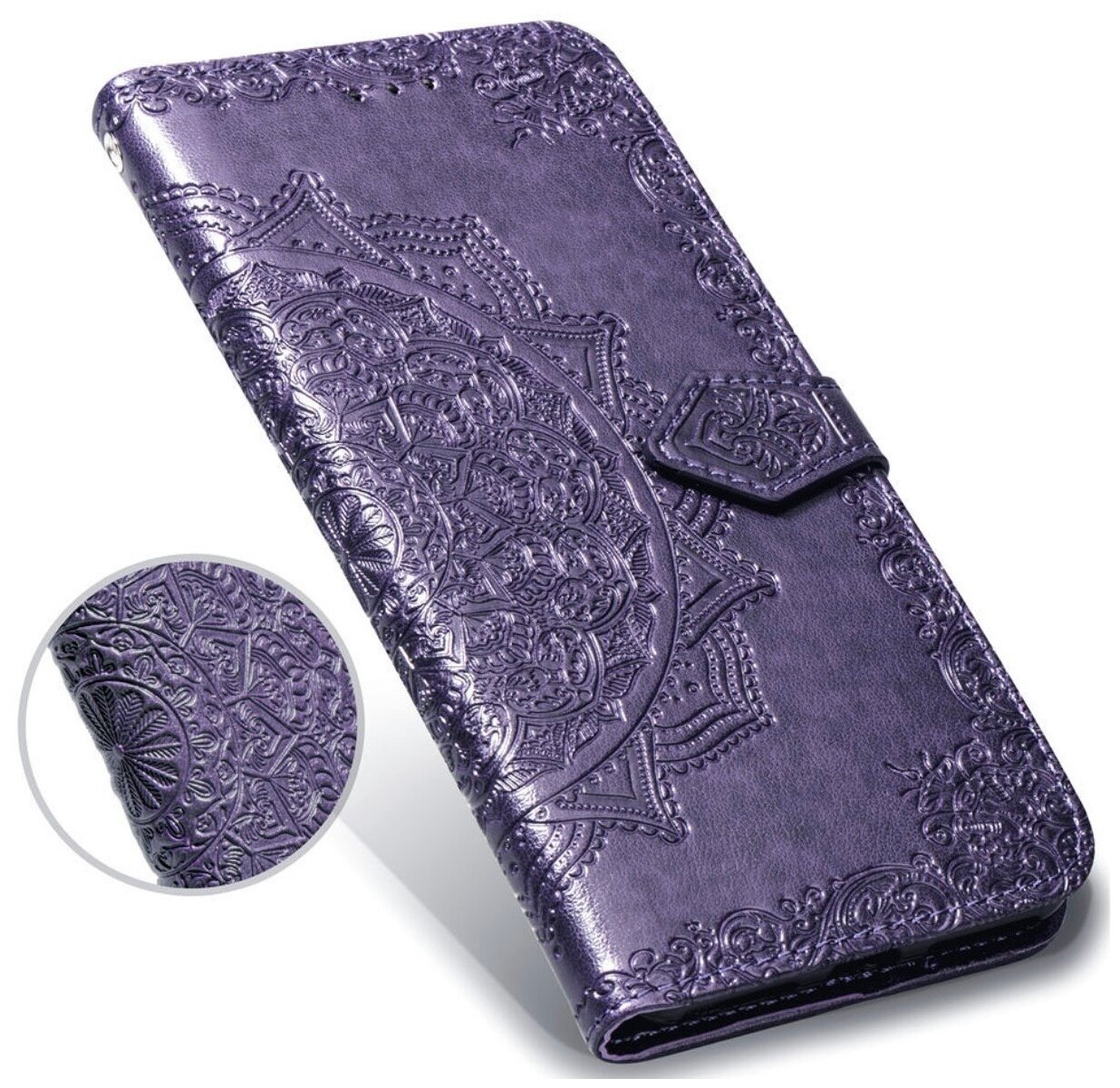 Чехол-книжка Чехол. ру для ASUS Zenfone Max M2 ZB633KL фиолетовый с красивыми загадочными узорами женский детский прикольный необычный