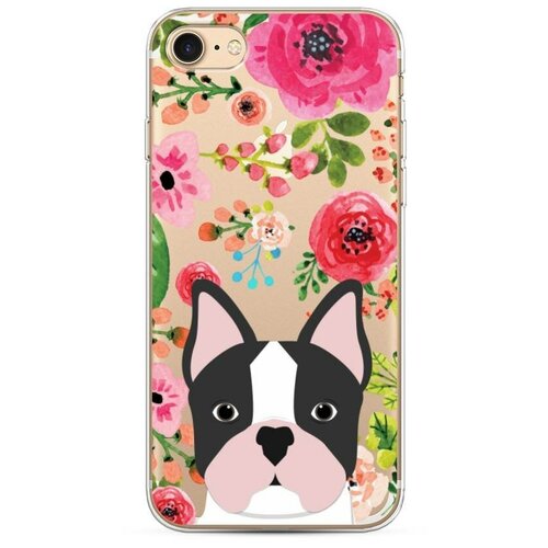 фото Силиконовый чехол "удивленный мопс" на apple iphone 8 / айфон 8 case place