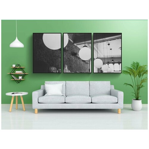 фото Набор модулных постеров для интерьера "потолок, лампы, освещение" 60x90 см. в тубусе, без рамки lotsprints