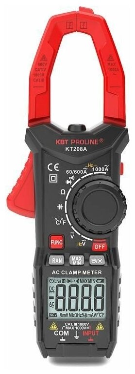 Токовые клещи цифровые Квт KT 208A "PROLINE"