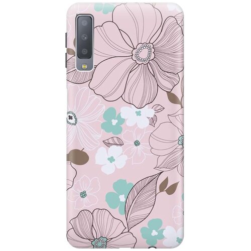 фото Re:paчехол - накладка artcolor для samsung galaxy a7 (2018) с принтом "розовые цветы"