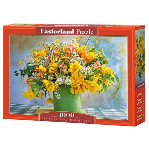 Пазл Castorland Spring flowers in green vase (C-104567), 1000 дет., мультиколор пазл castorland flowers in a vase b 52868 500 дет