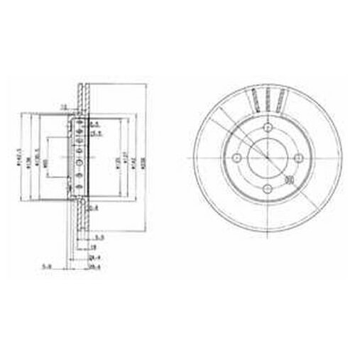 фото Тормозной диск delphi bg2982 для seat arosa; vw fox, lupo, polo