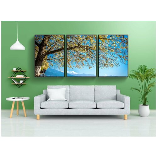 фото Набор модулных постеров для интерьера "осень, дерево, небеса" 60x90 см. в тубусе, без рамки lotsprints